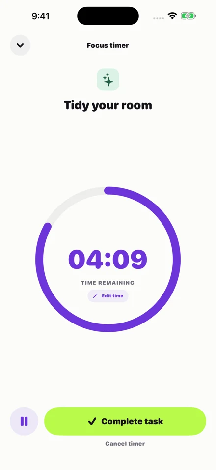 Nudge focus timer